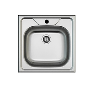 Built-in 1-bowl utility sink 48x48 cm stainless steel