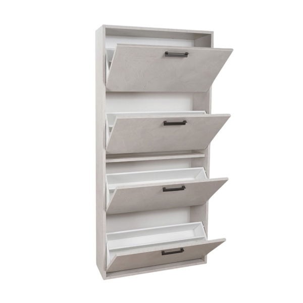 Mobile scarpiera 4 ante 77xh164 cm in legno Cemento Chiaro