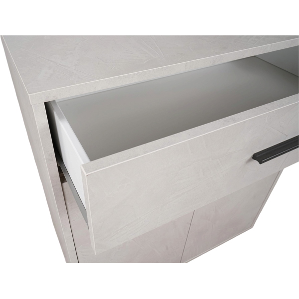 Mobile Contenitore 81x90 cm Cemento Chiaro con Cassetto e 2 ante