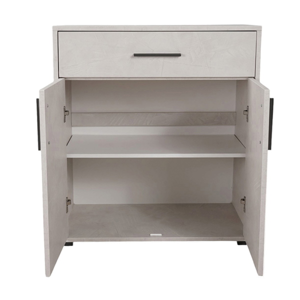 Mobile Contenitore 81x90 cm Cemento Chiaro con Cassetto e 2 ante