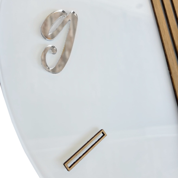 Orologio da Parete Moderno 65 cm Vetro Temperato e Legno Cannettato
