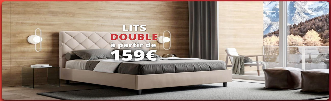 Chambre moderne avec lit double rembourré et vue sur les montagnes, promo « Lits double dès 159 €
