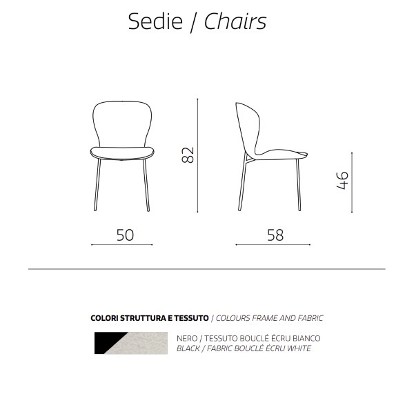 Gepolsterter Stuhl aus Wohnzimmerstoff Weiß ABRAM 2 Stühle