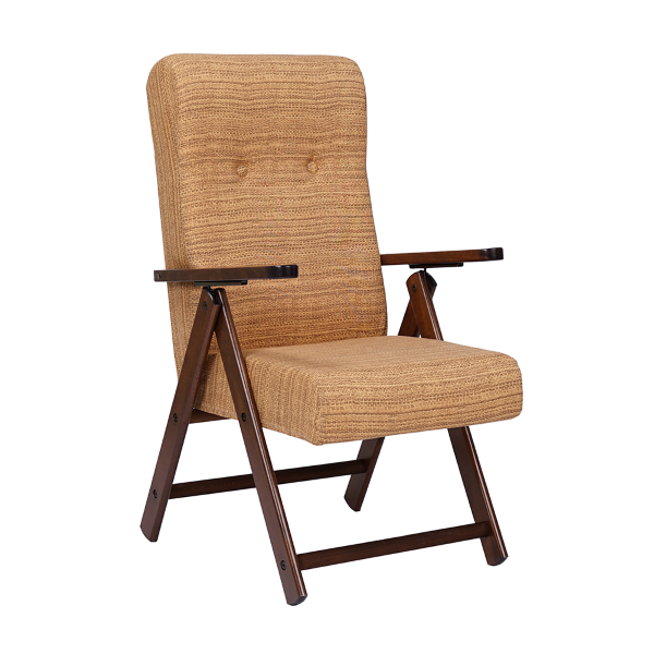 Fauteuil inclinable en bois en tissu sable - Molisana