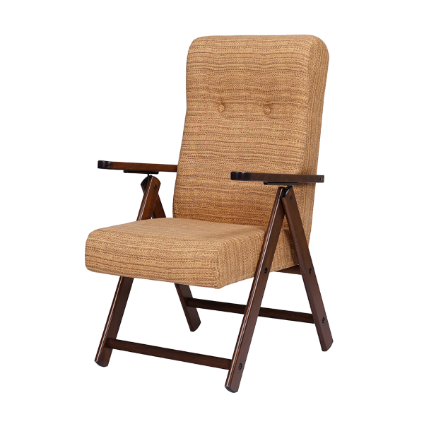 Fauteuil inclinable en bois en tissu sable - Molisana