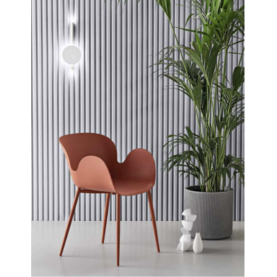 Silla ruggine polipropileno con estructura metálica FLUO 2 sillas