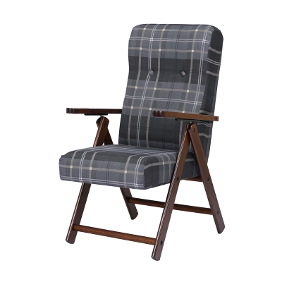 Reclining armchair in beech wood and Dark Gray fabric - Molisana