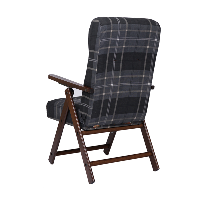 Reclining armchair in beech wood and Dark Gray fabric - Molisana