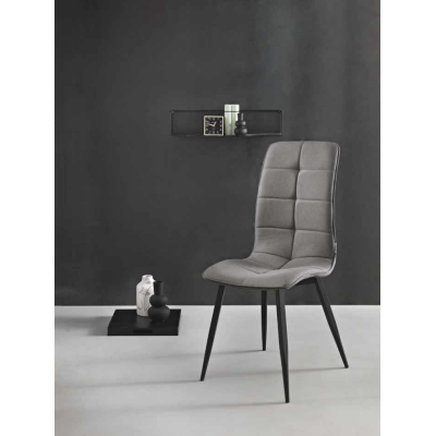 Wohnzimmerstuhl aus Stoff Hellgrau LINFA 2er Set