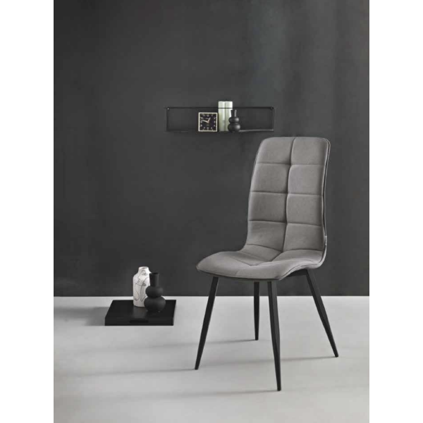 Wohnzimmerstuhl aus Stoff Hellgrau LINFA 2er Set