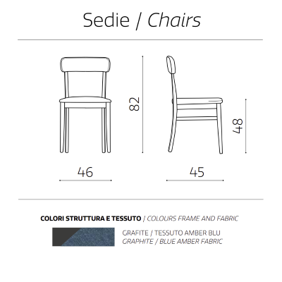 Blauer Stoffstuhl mit Holzstruktur LIPSIA 2 Stühle