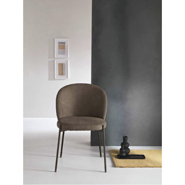 Brauner Stoffstuhl mit Metallstruktur MEGGIE 2 Stühle