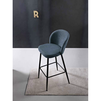 Blauer Stoffhocker mit Metallstruktur MEGGIE 2 Stück