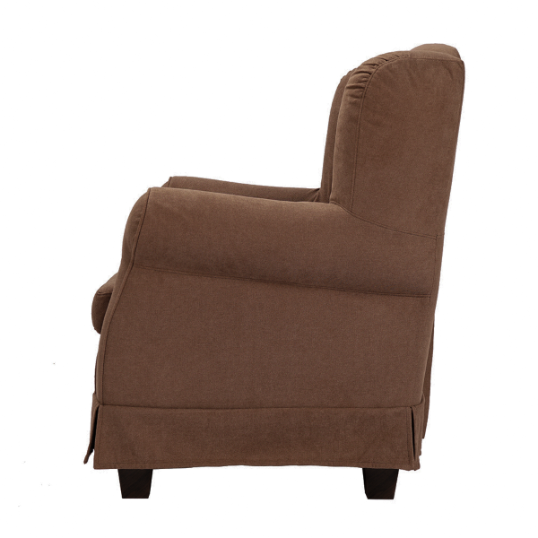 Fauteuil rembourré BERGERE en tissu marron déhoussable