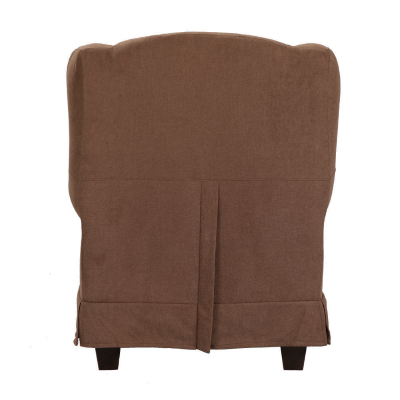 Fauteuil rembourré en tissu amovible BERGERE MARRON avec pouf