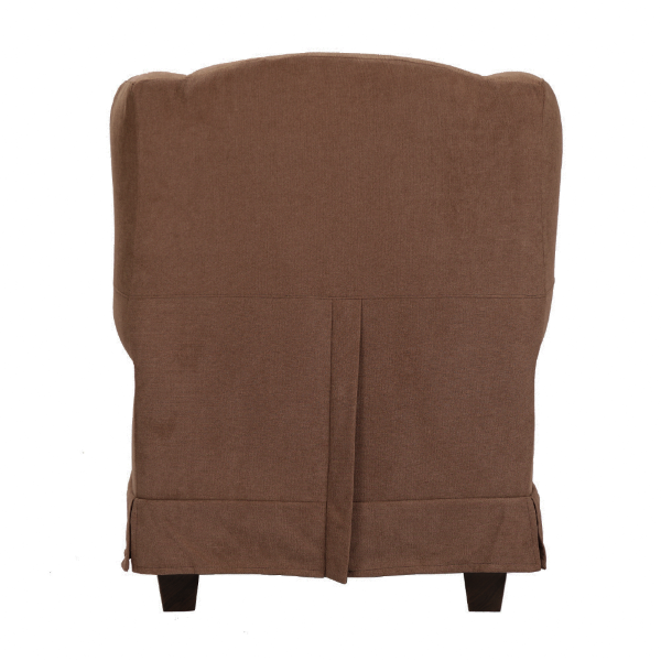 Fauteuil rembourré en tissu amovible BERGERE MARRON avec pouf
