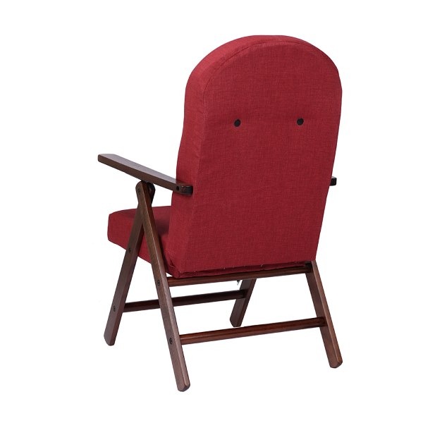 Fauteuil en bois de hêtre et tissu bordeaux uni AMALFI