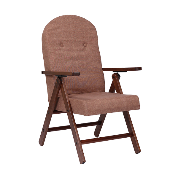 Fauteuil relax Amalfi en bois - tissu marron uni