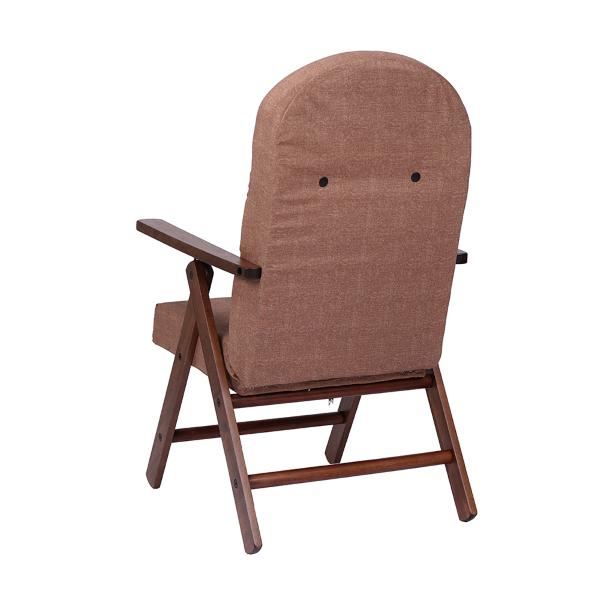 Fauteuil relax Amalfi en bois - tissu marron uni