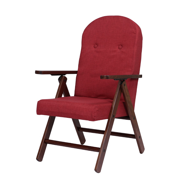 Fauteuil en bois de hêtre et tissu bordeaux uni AMALFI