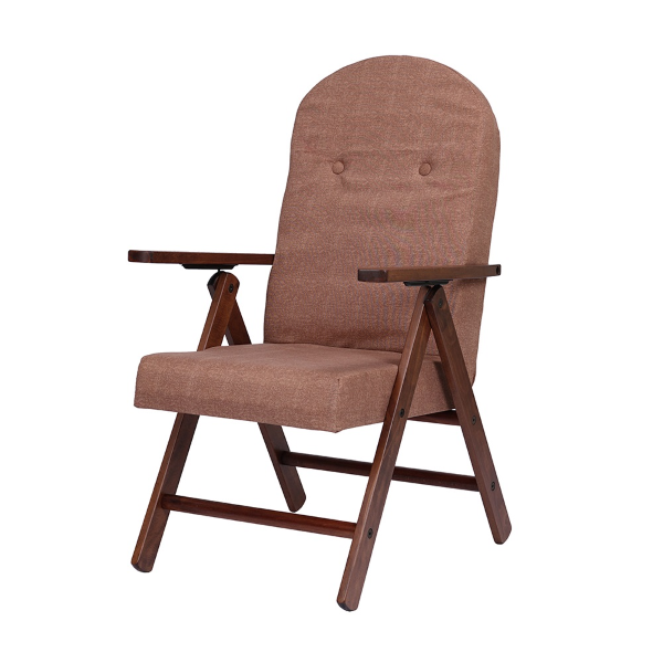 Fauteuil relax Amalfi en bois - tissu marron uni