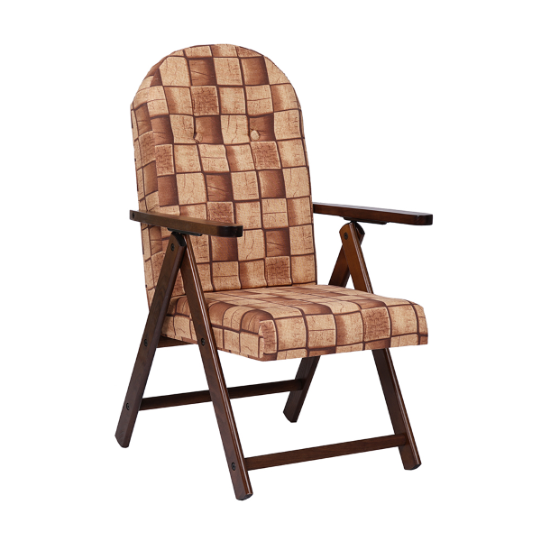 Fauteuil relax Amalfi en bois - tissu brique