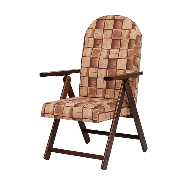 Fauteuil relax Amalfi en bois - tissu brique
