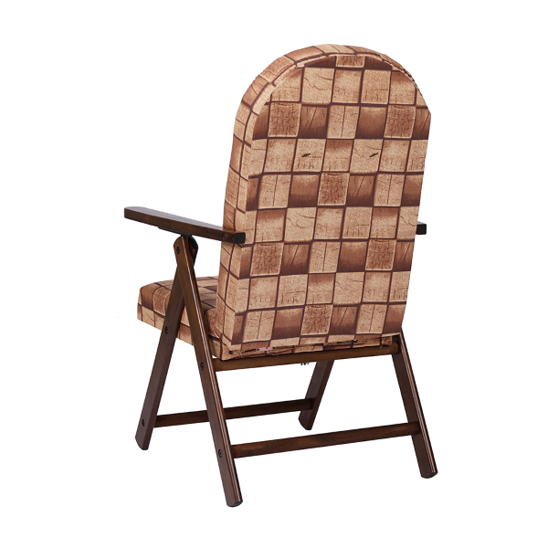 Fauteuil relax Amalfi en bois - tissu brique
