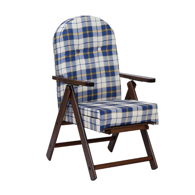 Fauteuil repose-pieds inclinable en bois et tissu Blu - AMALFI