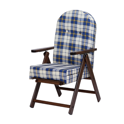 Fauteuil repose-pieds inclinable en bois et tissu Blu - AMALFI