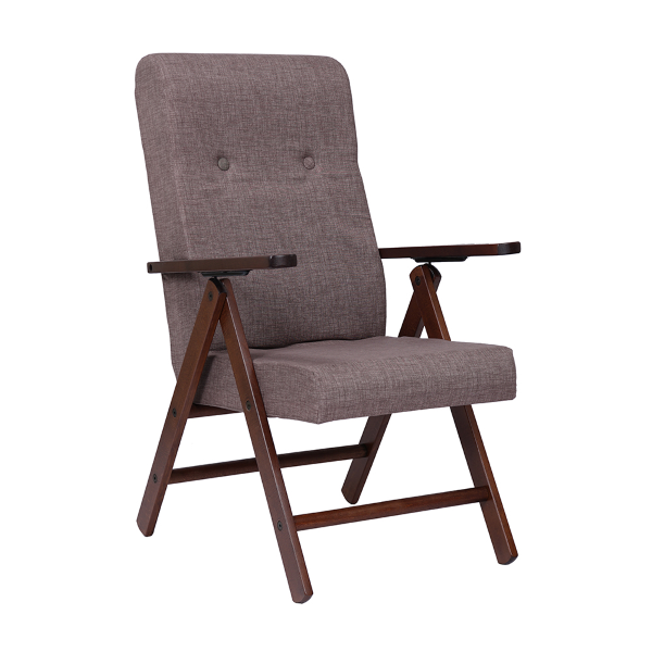 Fauteuil inclinable 4 positions en bois avec tissu Gris - Molisana