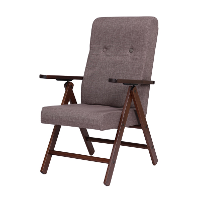 Fauteuil inclinable 4 positions en bois avec tissu Gris - Molisana