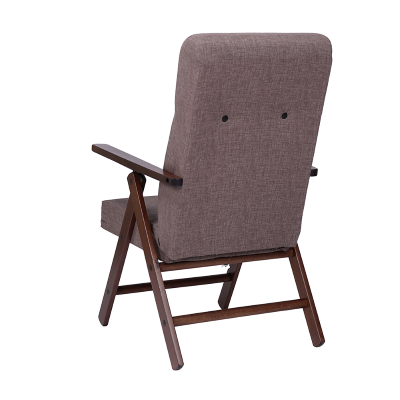 Fauteuil inclinable 4 positions en bois avec tissu Gris - Molisana