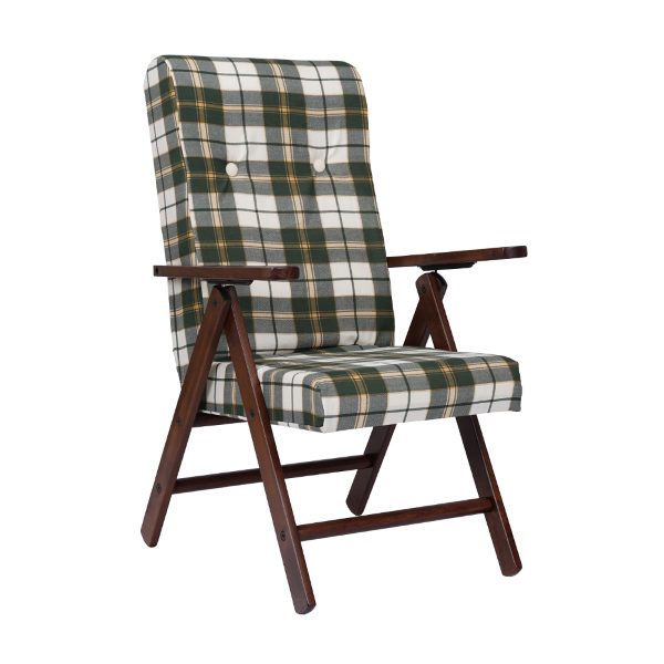 Fauteuil tissu vert Molisana - repose-pieds inclinable