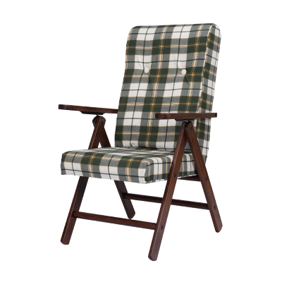 Poltrona reclinabile legno di faggio e tessuto Verde Quadri - Molisana 