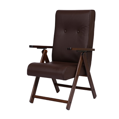 Poltrona in legno di faggio reclinabile in ecopelle Marrone - Molisana