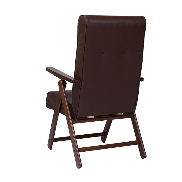 Poltrona in legno di faggio reclinabile in ecopelle Marrone - Molisana