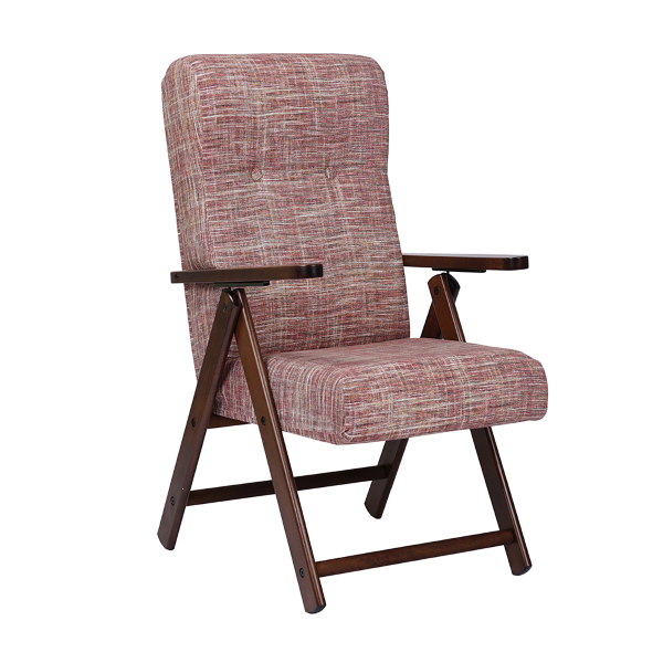 Fauteuil en bois de hêtre avec tissu à rayures Rosso - Molisana