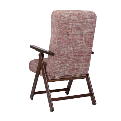 Fauteuil en bois de hêtre avec tissu à rayures Rosso - Molisana