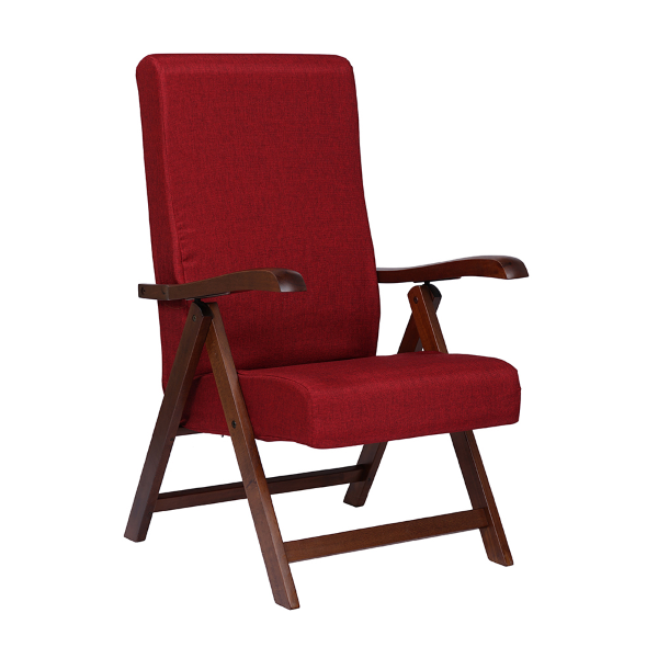 Fauteuil ELITE MIAMI en bois de hêtre avec rembourrage relax inclinable 4 positions BORDEAUX