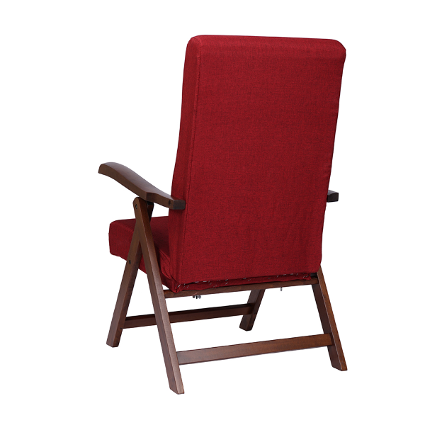 Fauteuil ELITE MIAMI en bois de hêtre avec rembourrage relax inclinable 4 positions BORDEAUX