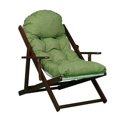 Poltrona in legno pieghevole 3 posizioni - telaio noce cuscino Pea