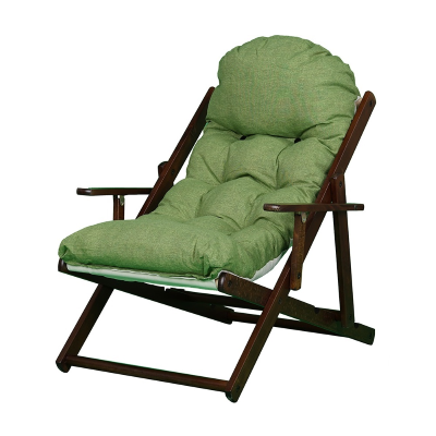 Poltrona in legno pieghevole 3 posizioni - telaio noce cuscino Pea