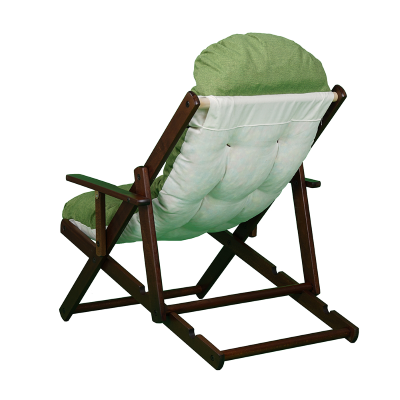 Poltrona in legno pieghevole 3 posizioni - telaio noce cuscino Pea