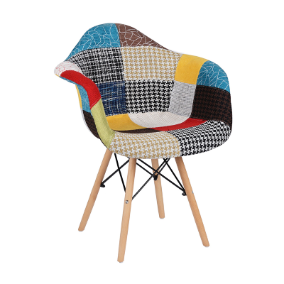 Sedia poltroncina PATCHWORK con gambe in faggio SET 2 PEZZI