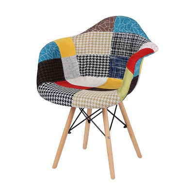 Sedia poltroncina PATCHWORK con gambe in faggio SET 2 PEZZI