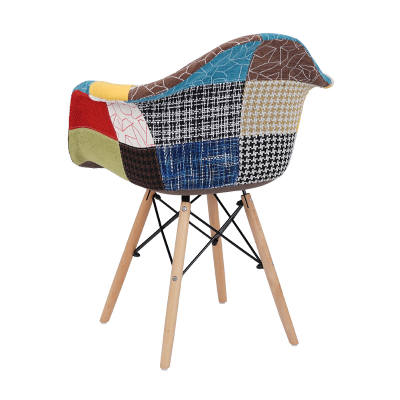 Sedia poltroncina PATCHWORK con gambe in faggio SET 2 PEZZI