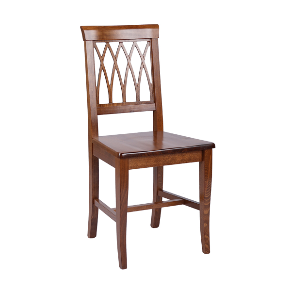 Chaises de cuisine en bois de noyer avec assise solide 2 pièces - TRECCIA