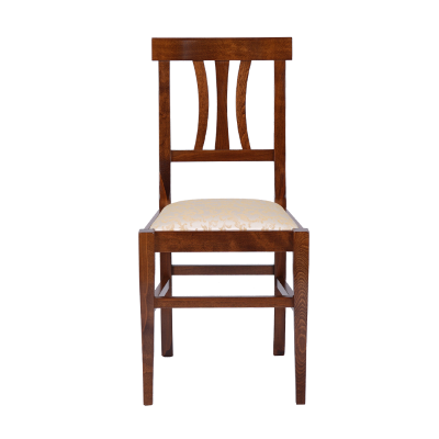 SET 2 PZ LAURA chaise en bois massif avec assise rembourrée et fini noyer