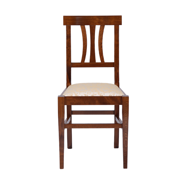 SET 2 PZ LAURA chaise en bois massif avec assise rembourrée et fini noyer